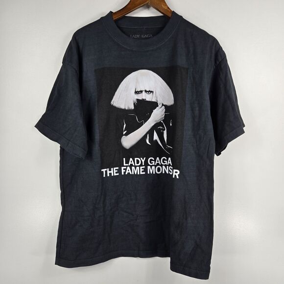 Lady Gage Size Large Dark Gray Short Sleeve T Shirt NWOT - Picture 1 of 4